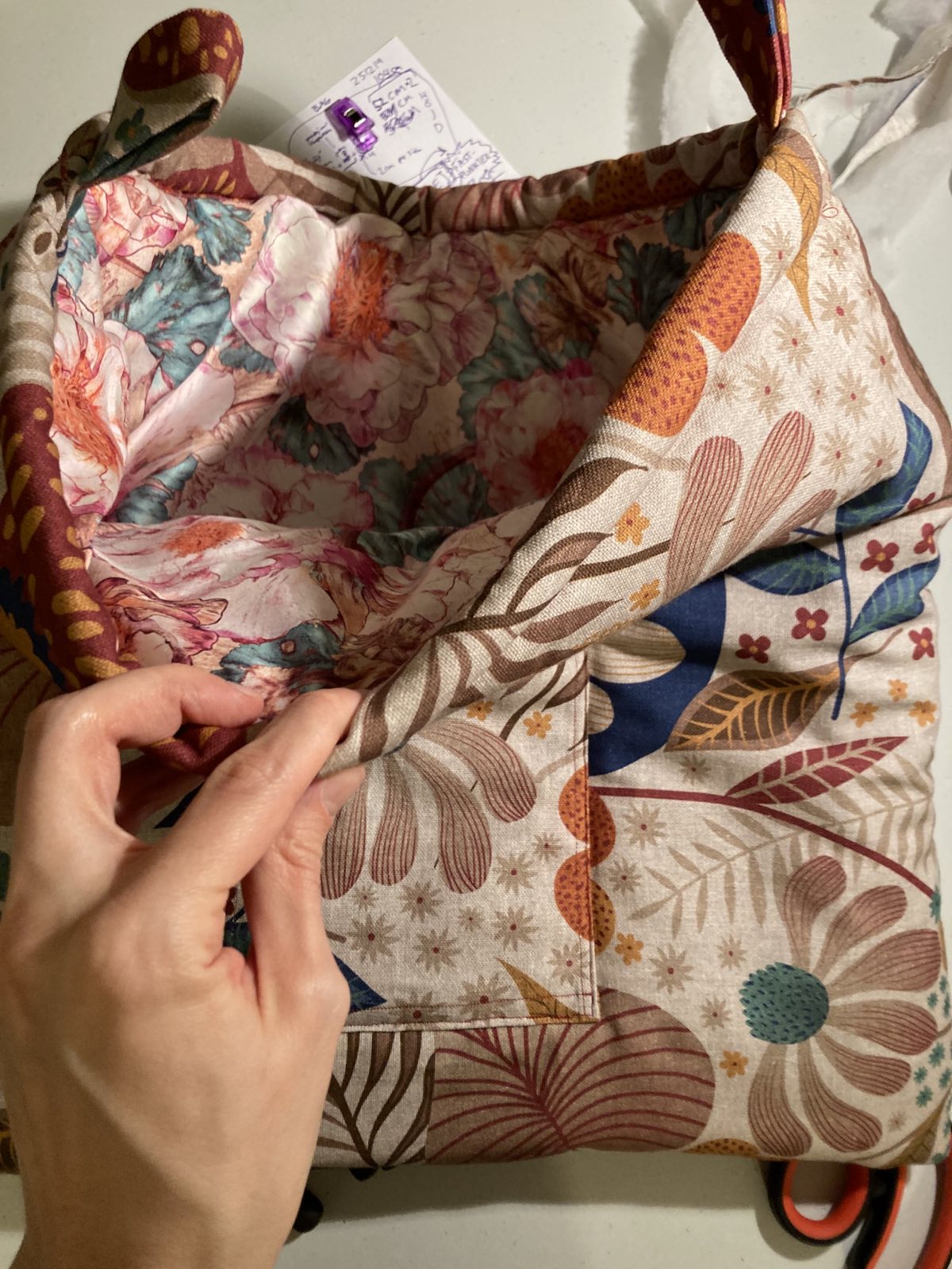 interior of big bag and attachment loops