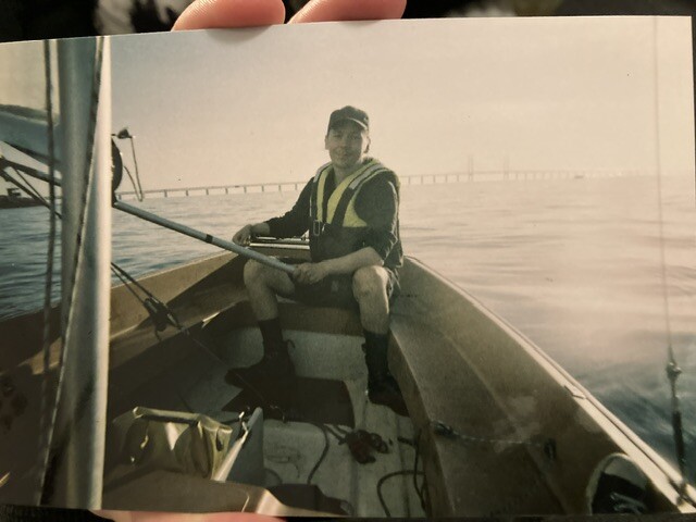 me in my dinghy